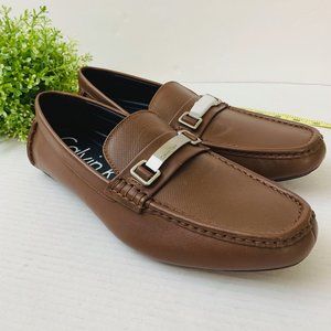 New Calvin Klein Men 13 M Driver Loafer Shoe Moccasin Brown Leather Nappa Calvin Klein Men 13 M Driver Loafer Shoe Moccasin Brown  main image 4